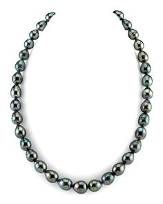 Buy 8-10mm Dark Tahitian South Sea Baroque Pearl Necklace for $ 599 - The Pearl Source Tahitian Pearl Necklace, Pearl Farm, Gold Baroque, Cultured Pearl Necklace, Baroque Pearl Necklace, Pearl Set, Tahitian Pearls, The Pearl, Adjustable Necklace