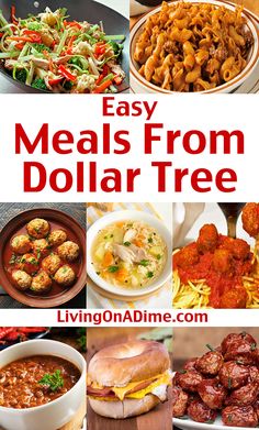 easy meals from dollar tree with text overlay