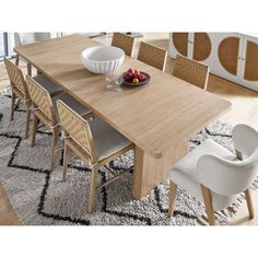 The Rectangular Dining Table instantly grounds interior aesthetics with its confident, fully oak-finished body and its robust, subtly-playful base.  Assembly Required? Yes Universal Furniture, Oak Dining Table, Modern Seating, Upholstered Fabric, Dining Storage, Rectangular Dining Table, Extendable Dining Table, Wooden Tables, Side Chair