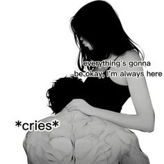 a black and white photo of a woman holding her baby in her arms with the caption crie's everything is gone