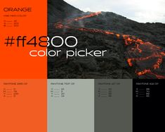 an orange and black color scheme with the words'4800 color picker '