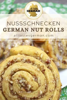 german nut rolls on a plate with text overlay