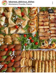 many different types of pastries on display