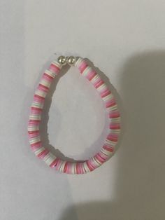 A pink bracelet that reminds of bubblegum 💗✨ Trendy Pink Charm Bracelet For Friendship, Trendy Pink Friendship Charm Bracelet, Trendy Pink Beaded Charm Bracelet, Cute Pink Bangle Charm Bracelet, Pink Round Beads Charm Bracelet For Friendship, Pink Charm Bracelet With Round Beads For Friendship, Pink Adjustable Charm Bracelet For Friendship, Playful Pink Bangle Bracelets, Playful Pink Beaded Bracelets As Gift