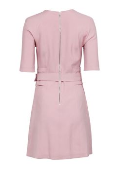 Get ready to slay the work scene in this Veronica Beard blush pink belted dress. With chic short sleeves and a flattering belted waist, this dress will have you feeling confident and stylish. Pair it with nude pumps for a professional yet playful look. Size 0 63% Polyester, 27% Viscose, 7% Cotton, 3% Elastane Exposed back zipper Belted waist detail Short sleeve Bust 36" Waist 32" Shoulder to hem 35.5" Sleeve length 16.25" Feeling Confident, Nude Pumps, Buy Shoes Online, Veronica Beard, Touch Up, Belted Dress, Sweater Weather, Blush Pink, Blush