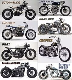 an image of different motorcycles in spanish