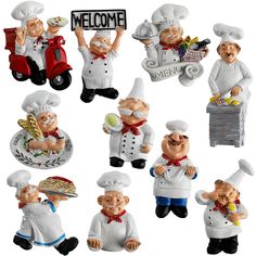 PRICES MAY VARY. Package includes 10 pieces cute Italian chef fridge magnets with different postures and looks, each measures about 2.5''L x 1.7'' W, suitable for daily use and also great as a gift. 3D decorative magnets sticker is made of eco-friendly resin material with full strong magnetic backing, more durable in use, not easy to fall off. The tiny magnet has superior corrosion resistance and smooth clean finish surface, so you have no worries of any scratches on fridge or new items. Special Chef Fridge, Chef Kitchen Decor, Chef Kitchen, Refrigerator Sticker, Office Whiteboard, Photo Decor, Kitchen Humor, Outdoor Decor Backyard, Chefs Kitchen