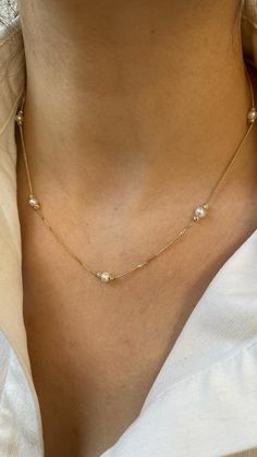 "ITEM DETAILS ❆All our jewelry are hand made with Love. ❆Material: 14K Gold ( 585). ❆Available colors: Gold, Rose Gold, White Gold. ❆Available Sizes: Look Size Option (Contact for different sizes) ❆Each item is made to order ❆ DO YOU LIKE THIS NECKLACE? ❆ You can get more information about it below but if you have any questions, just click the \"Message Sergen Vural \" button and I will be very happy to hear from you ☺ PACKAGING ❆Comes ready to gift in a beautiful jewelry box. ❆It comes with a s Yellow Gold Single Strand Necklace For Wedding, Elegant 14k Gold Jewelry With Gold Beads, Handmade 14k Gold-filled Elegant Pearl Necklace, Handmade Elegant 14k Gold-filled Pearl Necklace, Elegant Handmade Pearl Necklace With 14k Gold Filled, 14k Gold Round Beads Jewelry For Anniversary, Yellow Gold Pearl Chain For Jewelry Making, Yellow Gold Beaded Jewelry For Wedding, Yellow Gold Beaded Wedding Jewelry