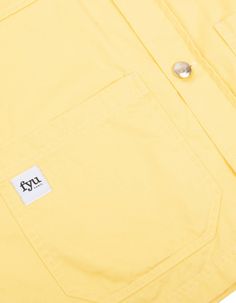 Yellow twill overshirt Style painter Lightweight Brisbane Moss cotton twill Engraved hand-brushed brass buttons Made in France 100 % cottonAlex wears: Size XLAlex's height: 189cm/6'2"Flora wears: Size SFlora's height: 168cm/5'5" Cotton Shirt With Buttoned Pockets, Unstructured Cotton Outerwear For Summer, Fall Cotton Shirt With Snap Buttons, Summer Cotton Outerwear With Buttons, Cotton Shirt With Snap Buttons For Fall, Spring Cotton Shirt With Patch Pockets, Yellow Cotton Button-up Shirt, Summer Cotton Outerwear With Buttoned Pockets, Cotton Shirt With Snap Buttons And Relaxed Fit