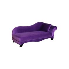 a purple couch sitting on top of a white floor