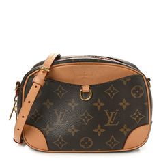 This is an authentic LOUIS VUITTON Monogram Deauville Mini. This classic crossbody bag is finely crafted of classic Louis Vuitton monogram coated canvas in brown. The bag features a full exterior pocket, vachetta cowhide leather trim, and polished gold-toned hardware. The double wrap-around zipper opens to a burgundy fabric interior with a pocket. Brown Monogram Canvas Shoulder Bag With Monogram Print, Brown Monogram Canvas Shoulder Bag, Brown Monogram Shoulder Bag, Classic Crossbody Bag, Burgundy Fabric, Authentic Louis Vuitton, Leather Trim, Cowhide Leather, Leather Trims