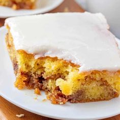 a piece of cake sitting on top of a white plate