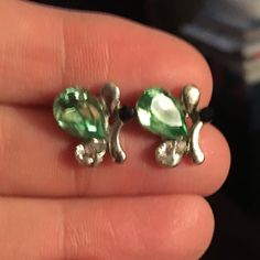 925 Butterfly Earrings Kids Accessories Jewelry, Girl Jewelry, Butterfly Earrings, Firefly, Kids Accessories, Jewelry Accessories, Silver, Green, Color