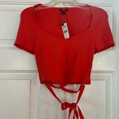 Red Ribbed V Neck Crop Top With Tie Waist V Neck Crop Top, Body Contour, Red Crop Top, Red Tank Tops, Red Tank, Summer Crop Tops, Ribbed Crop Top, Neck Crop Top, Body Contouring