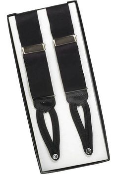 Solid Black Silk 100% Silk Formal Suspenders Tuxedo Suspenders, Mens Braces, Braces Suspenders, Wing Collar, Double Cuff, Bow Tie Set, Formal Shirts For Men