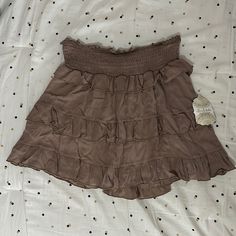 New With Tags Altar’d State Mini Ruffle Skirt! This Is In The Color Mocha, Like A Lighter Brown/Tan. It Has A Inner Lining!! Mini Ruffle Skirt, Tan Skirt, Halloween 2024, Altard State, Altar'd State, Ruffle Skirt, Eras Tour, Skirts Mini, Tan Brown