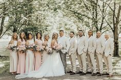 Belle Gardens Deer Park Wedding. Garden roses. Lush Flowers. Greenery. Fairytale wedding. Blush pink bridesmaid dresses. Groom and groomsmen in tan tuxedos. Twinkle lights. White drapes at altar / arbor. Pink And Champagne Bridesmaid Dresses, Blush Wedding Groomsmen, Champagne Pink Bridesmaid Dress, Blush Groomsmen, Tan Suit Wedding, Pink Groomsmen, Blush Pink Theme Wedding, Pink And Champagne, Champagne Wedding Colors