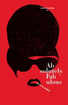 a poster with the words ab soutely fab luous in black and red