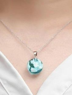 SPU: XH-57220-ZYMaterial: Alloy, GlassPattern: SkyShape: GeometryCraft: PlatingStyle: FashionOccasion: DailyTheme: All SeasonsPerimeter: 21cm-50cm (8.2"-19.5") Trendy Blue Resin Jewelry, Blue Resin Round Pendant Necklace, Blue Round Resin Jewelry, Geometry Craft, Cloud Necklace, Glass Pattern, White Cloud, Geometry, Blue Sky