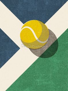 a tennis ball sitting on top of a green and white striped court with the flag of scotland in the background