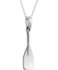 HIGH QUALITY 925 STERLING SILVER: Necklace includes an 18" sterling silver cable chain MAKES A GREAT GIFT: Wide Paddle Oar Necklace arrives in a gift box POLISHED FINISH, NICKEL-FREE, LEAD-FREE: Dimensions: 25mm x 6mm (1" x 1/4") SATISFACTION GUARANTEED: We are a US-based family-owned business that promises superior customer service including excellent communication and easy returns. Anniversary Sterling Silver Compass Necklace, Rowing Jewelry, Nautical Sterling Silver Necklace As Gift, Rowing Oars, Egypt Queen, Rowing Crew, Silver Anchor-shaped Nautical Jewelry, Bar Pendant Necklace, Dainty Gold Necklace