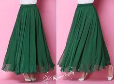 60 Colors Chiffon Emerald Green Long Party Skirt Evening Bridesmaid Maxi Skirt, Beach Bridesmaid, Beach Bridesmaids, Halter Dresses, Beach Holiday Dresses, 2000s Fashion Trends, Green Evening Dress, Fashion Tips For Men, Sundress Summer