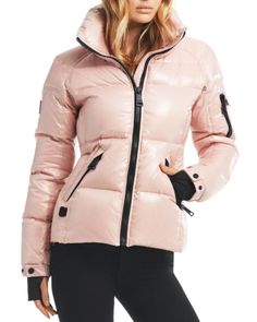 Sam. Freestyle Down Jacket - Blush Fitted Nylon Puffer Jacket With Ribbed Cuffs, Trendy Fitted Down Puffer Jacket, Fall Fashions, Coat Outfit, Plus Size Swimsuits, Jackets Online, Utility Jacket, Ski Jacket, Fur Jacket