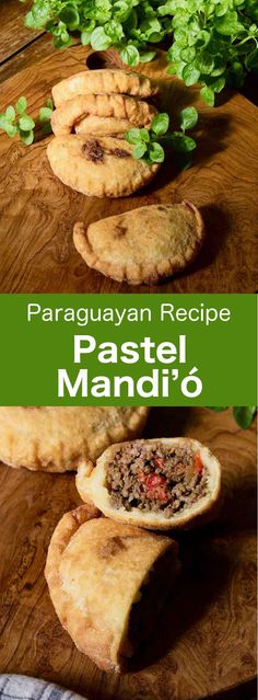 an image of some food on a cutting board with the words paraguan recipe pastel mandi 6