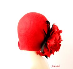 Red felt hat Navy blue felt hats Cloche Felted Hats felt hat Cloche Hat Flapper Hat Art Hat La belle epoque Art Deco 1920s hat Art Hats hat cloche 1920's hat Gatsby's hat vintage style hat Hats&Caps Accessories Handmade Great, very flattering hat ! Adapts to the head ! Special and unique ! Sophisticated and elegant ! Made just for you As the base for my works I use great materials like highest quality Australian merino wool (18 micro). All my works are made by hand in single copies in the pr Elegant Handmade Felt Hat With Short Brim, Elegant Winter Hats For Gifts, Elegant Winter Hat For Gift, Elegant Winter Hats As Gifts, Elegant Fitted Beanie Hat, Elegant Handmade Winter Hats, Elegant Handmade Cap Style Hat, Elegant Handmade Cap Hat, Fishers Hat