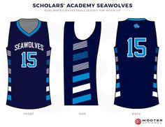 the school's basketball uniforms for each team