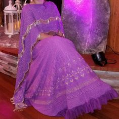 Reposhing This Item I Purchased From @Supriyaxyz88. Loved It, But Ready To Rotate For Something New. Questions? Leave A Comment Below! Organza Lehenga, Indian Lehenga, Saree Dress, Half Saree, Purple Gold, Leave A Comment, Something New, Lehenga, Saree