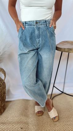 Model is wearing a size small. Stretchy waist band on the abck. 100% Cotton Barrel Jeans, Waist Band, Barrel, Running, Band, How To Wear