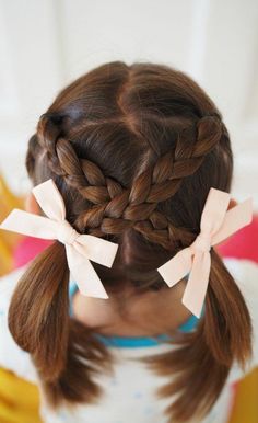 Kepang Dua, Hair Styles For Girls, Easy Toddler Hairstyles, Easy Hair Styles, Easy Hairstyles For Kids, Girl Hair Dos, Girls Hairstyles Easy, Easy Hairstyles For School