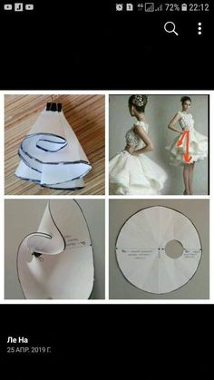 several pictures of different types of clothing and accessories on the same page, including an object that has been cut into smaller pieces