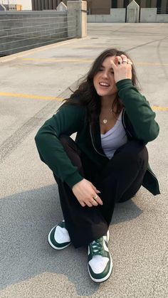 Nike dunks outfit  • Nike dunk low  • Green dunk lows  • Summer ig post  • Summer style   • Parking garage pics  • Green outfit   • Trendy outfit Green Dunk Lows, Nike Dunk Outfit, Nike Dunk Low Outfit, Parking Garage Pics, Nike Dunks Outfit, Garage Pics, Dunk Outfit, Dunks Outfit, Dunk Lows