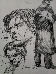 At the end of the Fables comic, there are character sketches. Here's Bigby's Character Sketches, The End, Male Sketch, Humanoid Sketch, Art