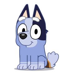 a cartoon dog with big eyes sitting down