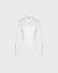 Anne Fontaine's Gres Shirt Luxury Shirts, Striped Shirt Women, Fall Coat, Pearl Buttons, White Shirts, Women's Shirts, Polished Look, Classic White, Button Placket