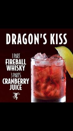 an advertisement for a drink called dragon's kiss on the front of a cell phone