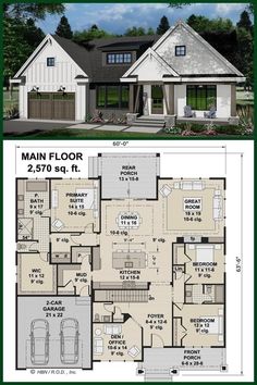 two story house plans with garage and living room