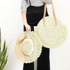 Product Details: Twin handles Zip-top closure Interior slip pocket Main Material: Straw Size: H: 42cm/16.5" W: 36cm/14.2" Bohemian Travel, Casual Tote Bag, Straw Beach Bag, Woven Handbags, Woman Weaving, Casual Tote, Plus Dresses, Holiday Travel, Beach Bag