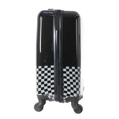 Whether your child is traveling for the first time or is a frequent flyer, the Checkered Hardside Spinner Luggage from Crckt will keep them traveling in style and show off their unique personality. This 20" ABS luggage features 4 recessed spinner wheels, double zipper closure, telescoping handle and straps to keep everything neatly organized. Make traveling fun and easy with a standout piece of luggage! Black Rectangular Cases For Overnight Trips, Casual Black Rectangular Luggage, Black Rectangular Luggage For Trips, Black Luggage With Sleeve For Trip, Black Travel Bag With Luggage Sleeve For School, Casual Black Luggage With Sleeve, Black Cases With Luggage Sleeve For Trip, Black Luggage With Sleeve For Weekend Trips, Carryon Suitcase