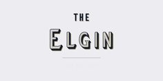 the elginn typeface is shown in black and white