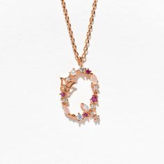 Pink Butterfly Charm Pendant Necklace, Pink Pendant Necklace With Butterfly Charm, Rose Gold Butterfly Pendant Necklace, Elegant Pink Initial Pendant Necklaces, Elegant Pink Butterfly Necklace, Elegant Pink Butterfly Clavicle Necklace, Initial Necklace, Initials, Stone