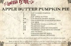 an old recipe for apple butter pumpkin pie