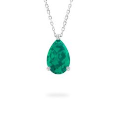 This Emerald necklace features a stunning lab-created green emerald and is offered in five classic shapes and three stunning sizes. Emerald Necklace In Brilliant Cut, Green Brilliant Cut Necklace For May Birthstone, Luxury Green Pear-shaped Emerald Necklace, Elegant Green Emerald Necklace With Brilliant Cut, Fine Jewelry Green Pear-shaped Necklace, Fine Jewelry Green Pear-shaped Necklaces, Green Pear-shaped Fine Jewelry Necklaces, Classic Emerald Necklace For Formal Occasions, Green Pear-shaped Fine Jewelry Necklace