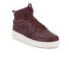 Nike Court Vision Mid Winter Sneakers in Burgundy 600 Size 10 Sporty Mid-top Winter Boots, Nike High-top Boots With Boost Midsole, High-top Sports Boots For Fall, Winter Sports Ankle-high Sneakers, Winter Sports Low-top Boots, Ankle-high Winter Sports Sneakers, Brown Ankle-high Winter Sneakers, Synthetic High-top Sneakers With Round Toe For Winter, Mid-top Winter Sports Sneakers