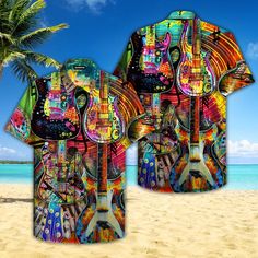 Colorful Music Guitar Hawaiian Shirt | HW4664 Check more at https://goldenandhoodie.com/colorful-music-guitar-hawaiian-shirt-hw4664-4172/ Guitar Shirt, Guitar Music, Music Music, Music Guitar, Mens Hawaiian Shirts, Hawaiian Shirts, Summer Shirts