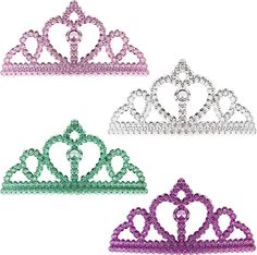 "4 Count Fairytale Princess Child Tiara, 1.875\" x 4.5\", Multicolor Package Includes: 4 x Multicolor Tiara - One size Fits most children This party favors feature metallic silver, pink, red, and blue colors Tiara haircombs are a great addition to tea party themed birthday celebrations" Tea Party Themed Birthday, Princess Favors, Party Tiara, Tiara Hair, Birthday Party Accessories, Princess Party Favors, Gold Tiara, Blue Headband, Tiara Hairstyles