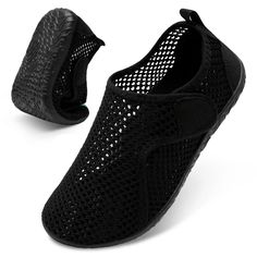 PRICES MAY VARY. Quick dry Material: Made of high quality stretchy mesh with good breath ability, which has a good skin feeling and moisture absorption and sweat drainage effect, ensuring the air permeability in the process of wearing. Durable Wear-Resistent Sole: The EVA thicken sole with non-slip bump texture, provides decent grip and excellent shock absorption performance, protects your feet from being hurt by sharp objects better. The sole extends over the toe in the front, giving more prote House Slippers Womens, Surf Yoga, Water Shoes For Men, Swim Pool, Womens Slides Sandals, Canvas Slip On Shoes, Sharp Objects, Beach Swim, Walking Sneakers